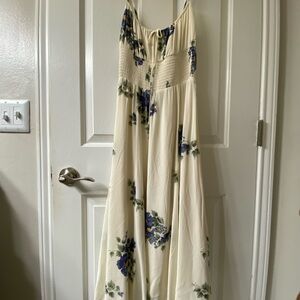 Floral Cream Maxi Dress